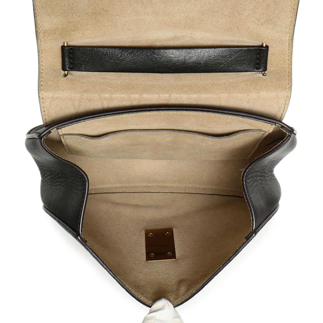 Exclusive Chloe Black Diamond Embossed Lambskin Drew Shoulder Bag — Detail View