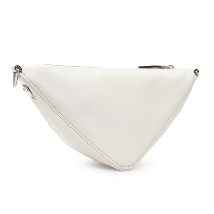 Exclusive Prada White Grace Lux Triangle Shoulder Bag — Side View