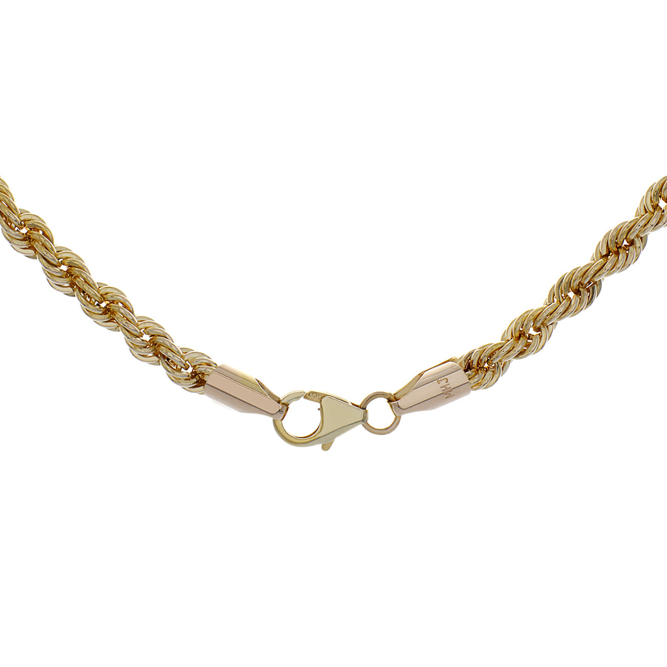 Exclusive 10K Yellow Gold Rope Chain — Side View