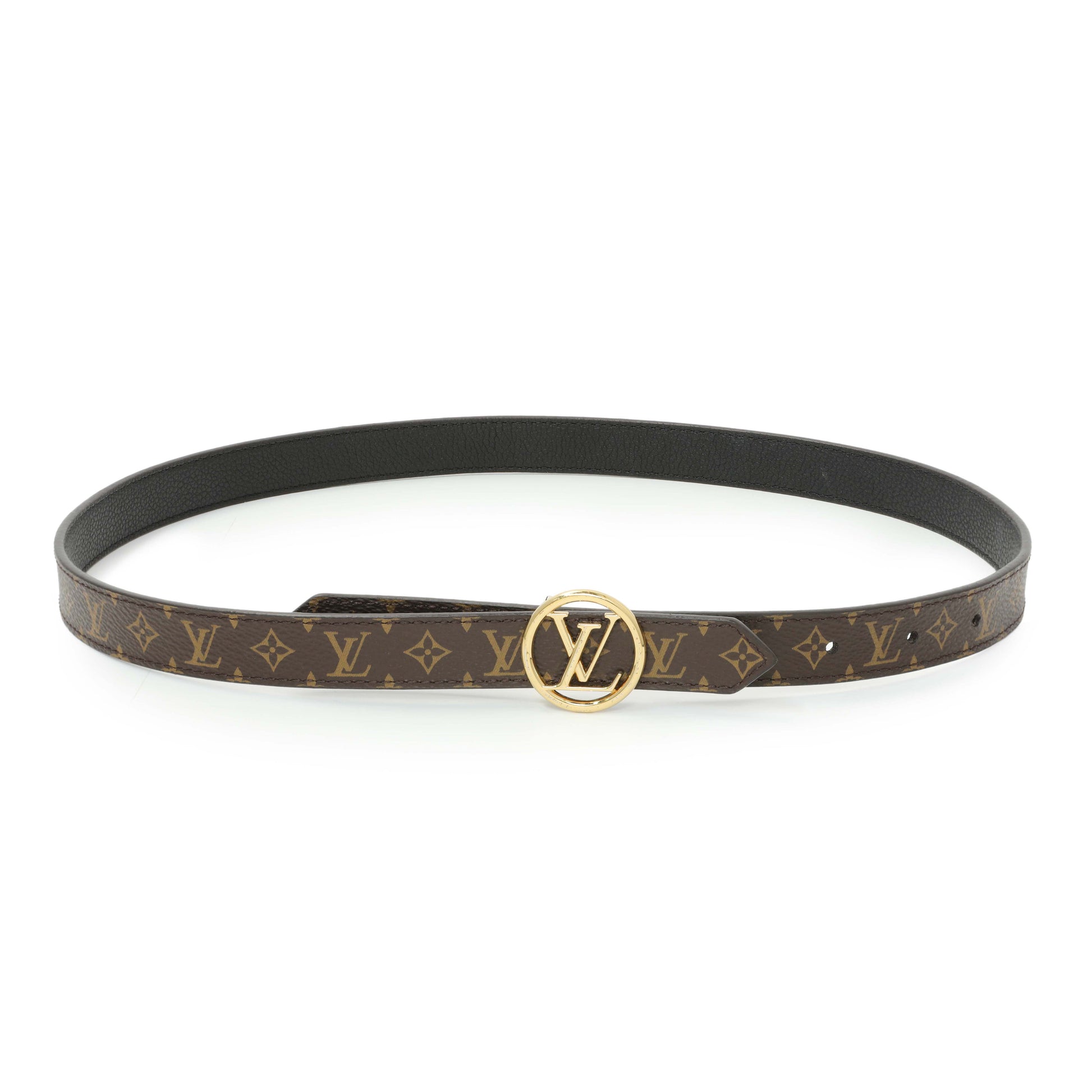 Exclusive Louis Vuitton Monogram Circle 20MM Reversible Belt — Front View