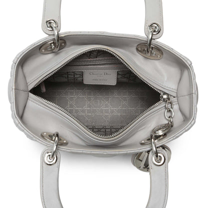 Exclusive Christian Dior Grey Lambskin Cannage Medium Lady Dior — Alternate View 8
