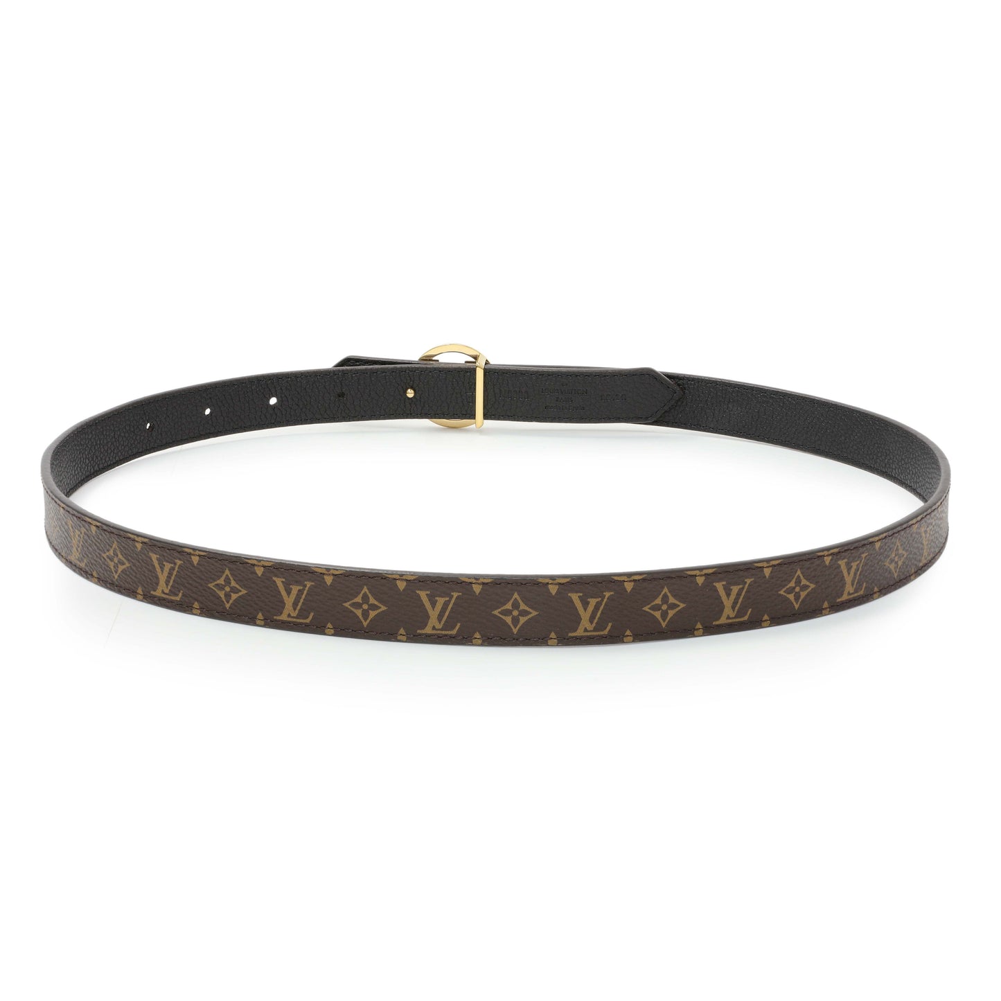 Exclusive Louis Vuitton Monogram Circle 20MM Reversible Belt — Side View