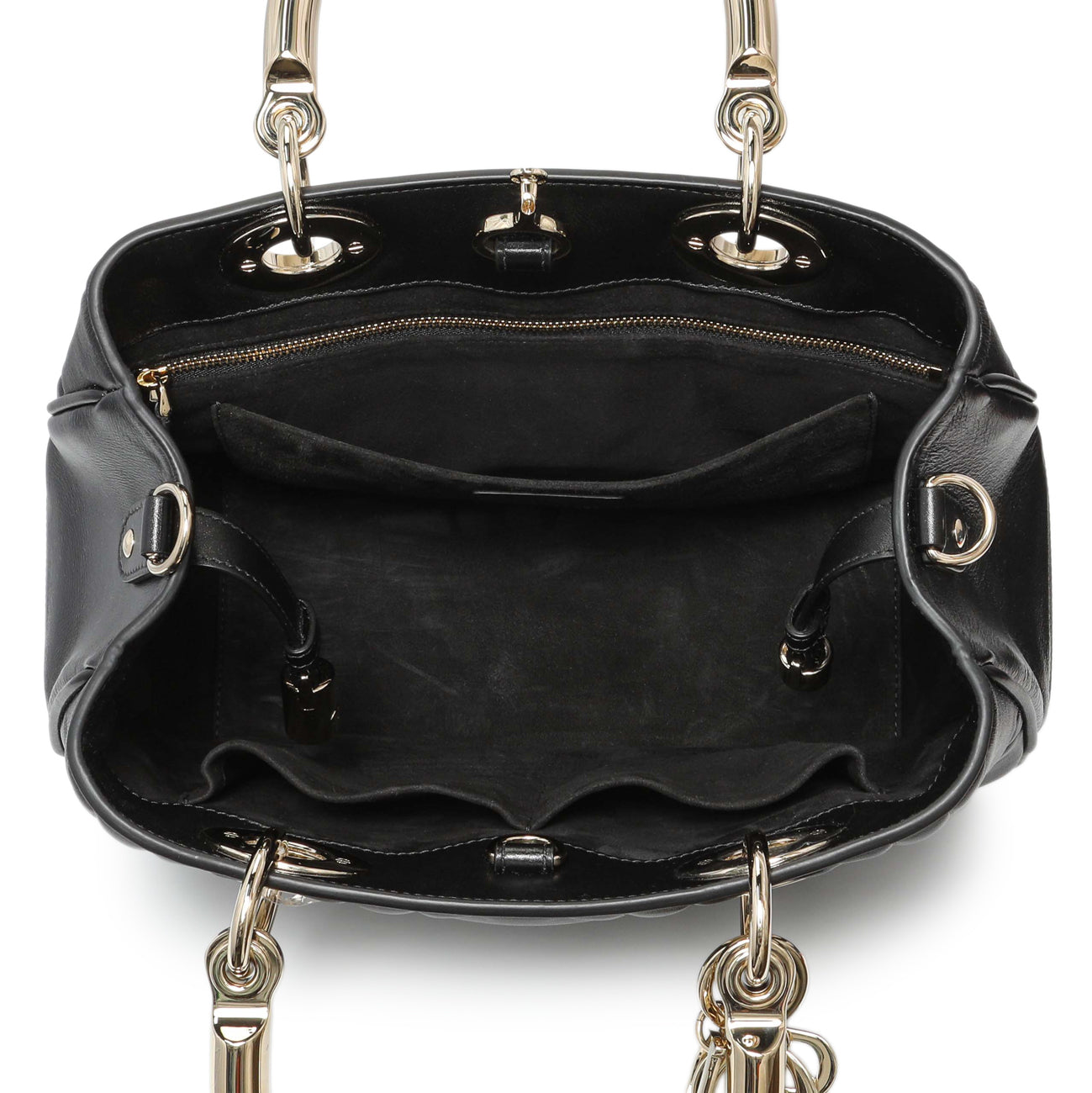 Exclusive Christian Dior Black Calfskin Cannage Medium The Lady 95.22 — Top View