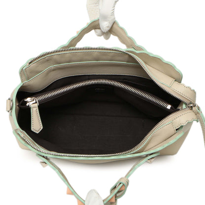 Exclusive Fendi Grey Vitello Dolce Studded Medium By The Way — Top View