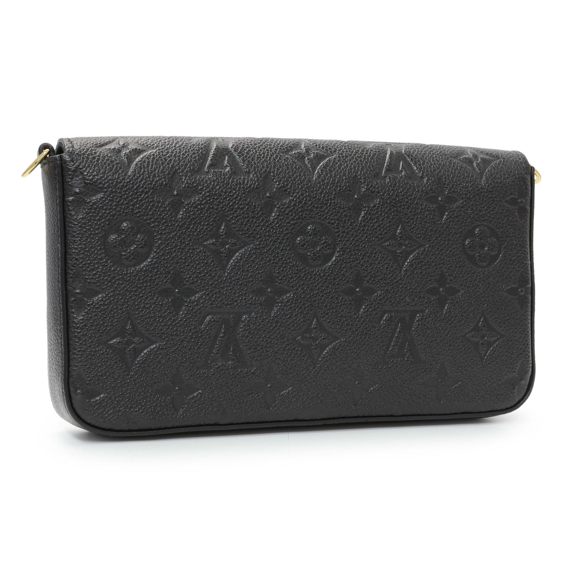 Exclusive Louis Vuitton Black Empreinte Pochette Felicie Chain Wallet — Side View