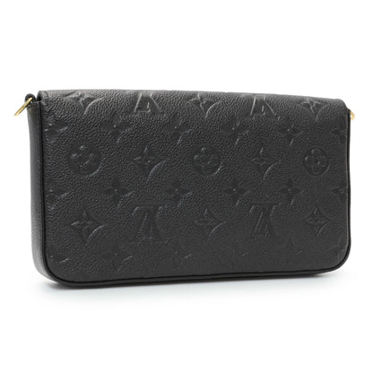 Exclusive Louis Vuitton Black Empreinte Pochette Felicie Chain Wallet — Side View
