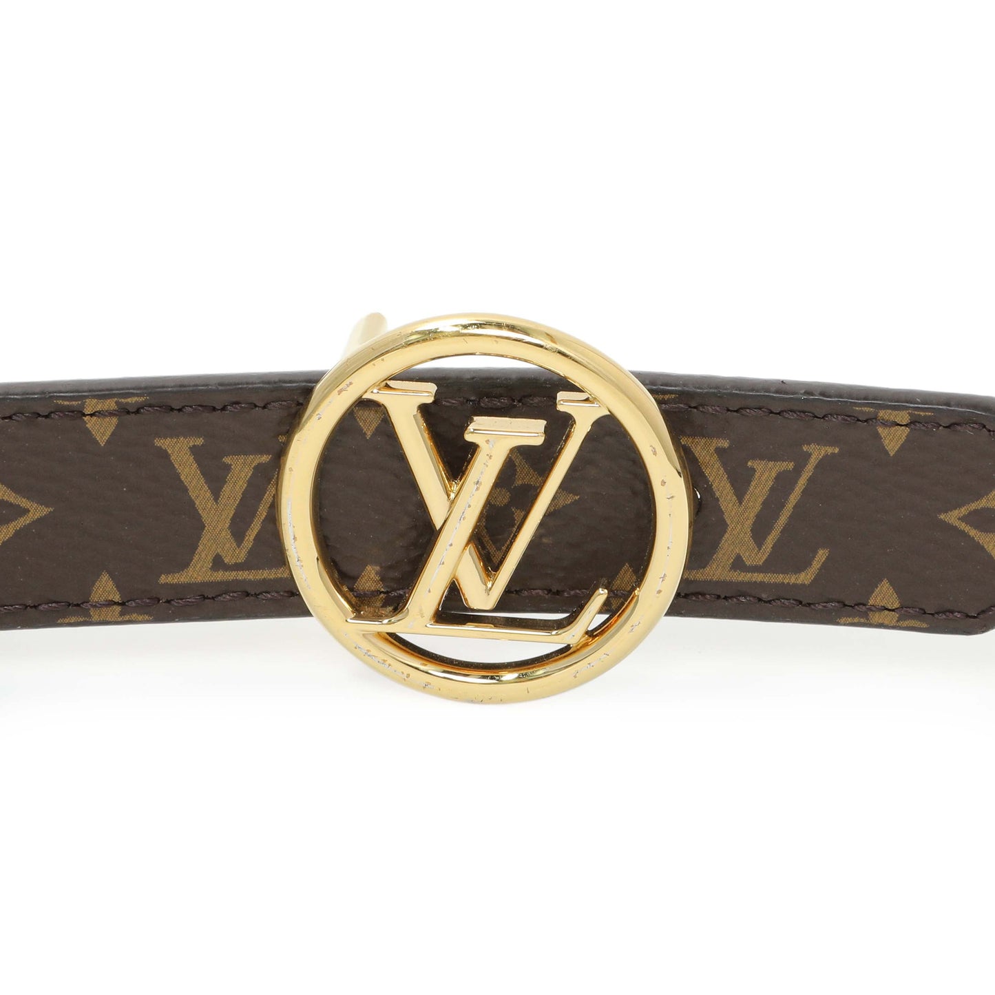 Exclusive Louis Vuitton Monogram Circle 20MM Reversible Belt — Back View