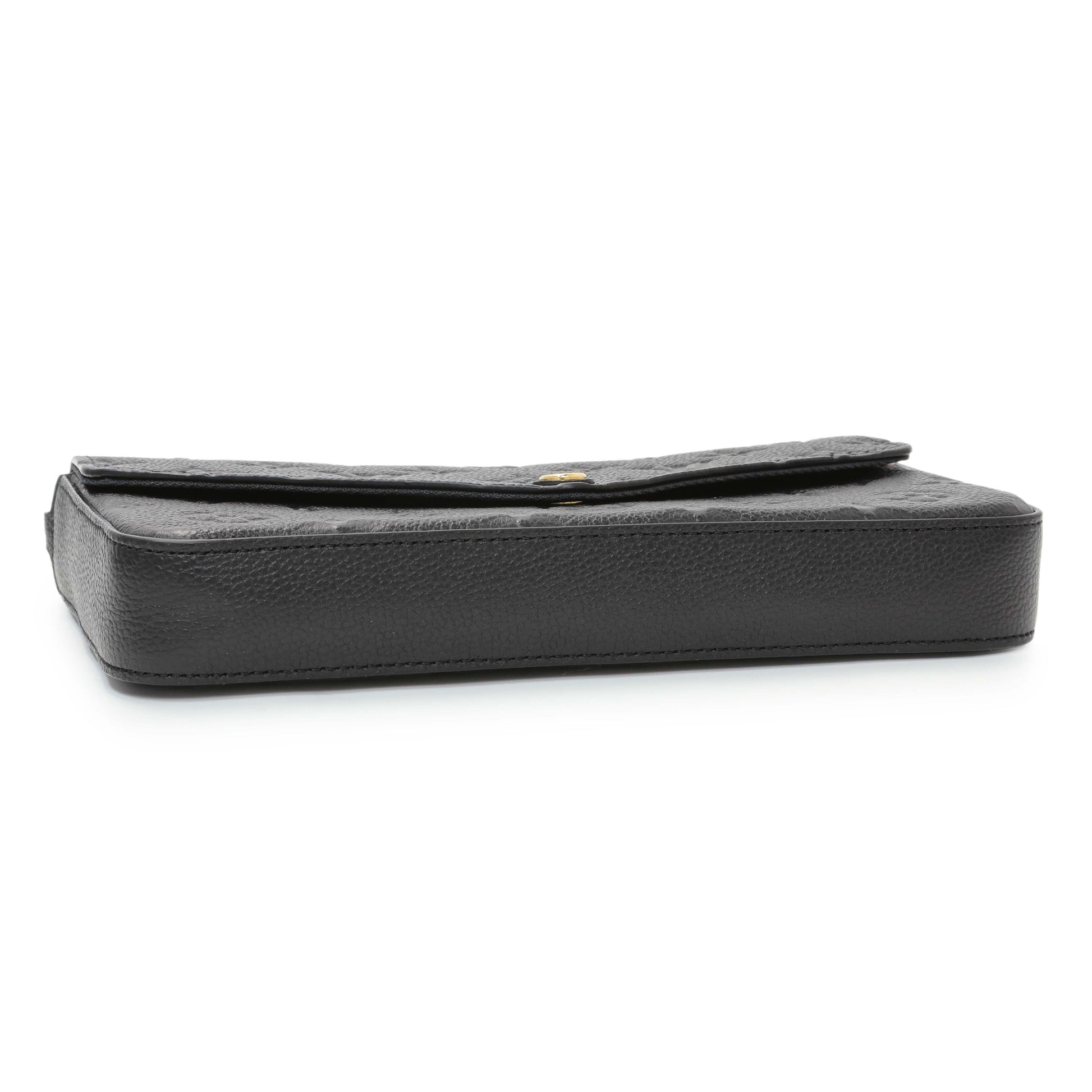 Exclusive Louis Vuitton Black Empreinte Pochette Felicie Chain Wallet — Back View