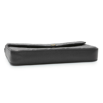 Exclusive Louis Vuitton Black Empreinte Pochette Felicie Chain Wallet — Back View