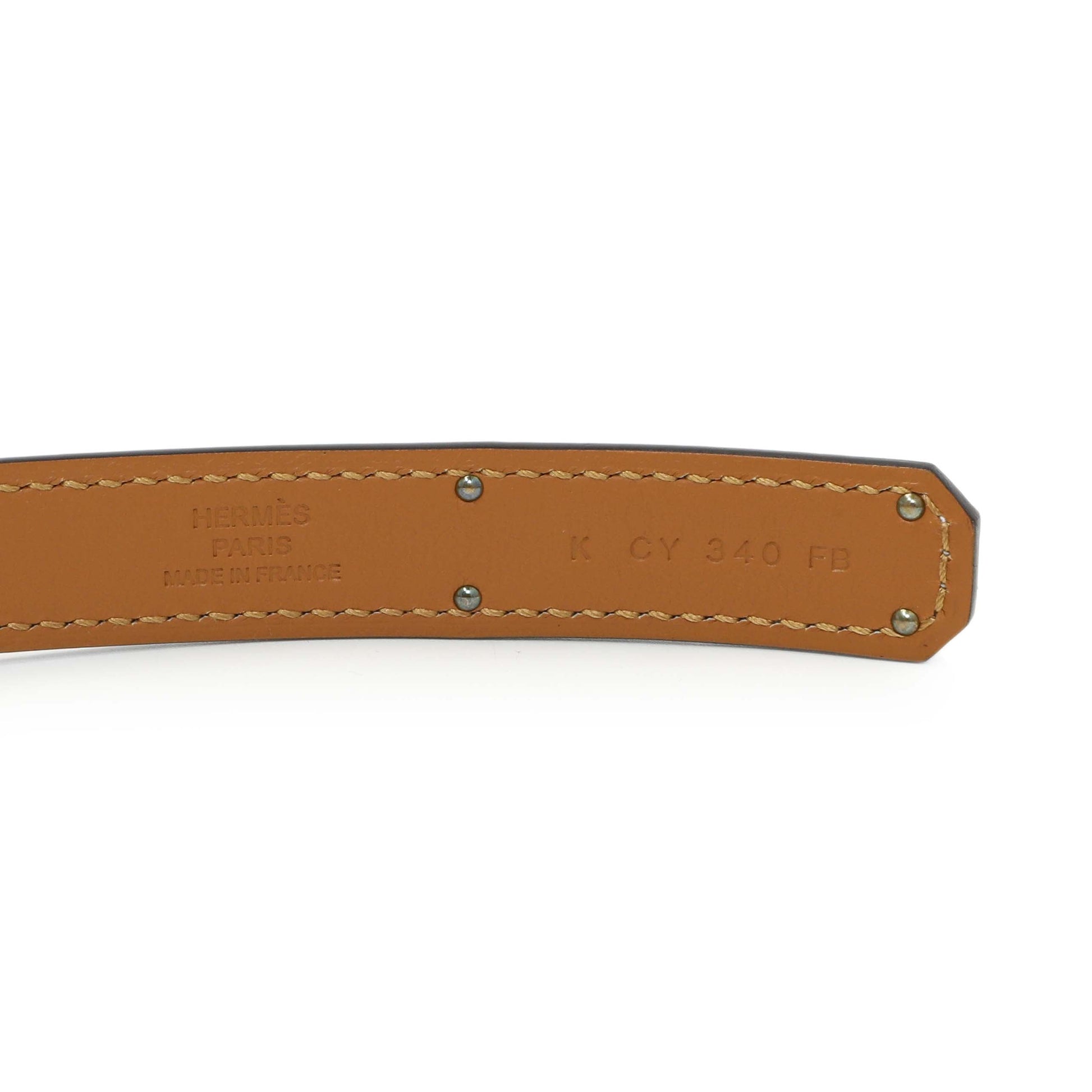 Exclusive Hermes Etoupe Epsom Kelly Belt — Back View
