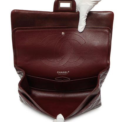 Exclusive Chanel Burgundy Quilted Patent 2.55 Reissue 227 — Top View