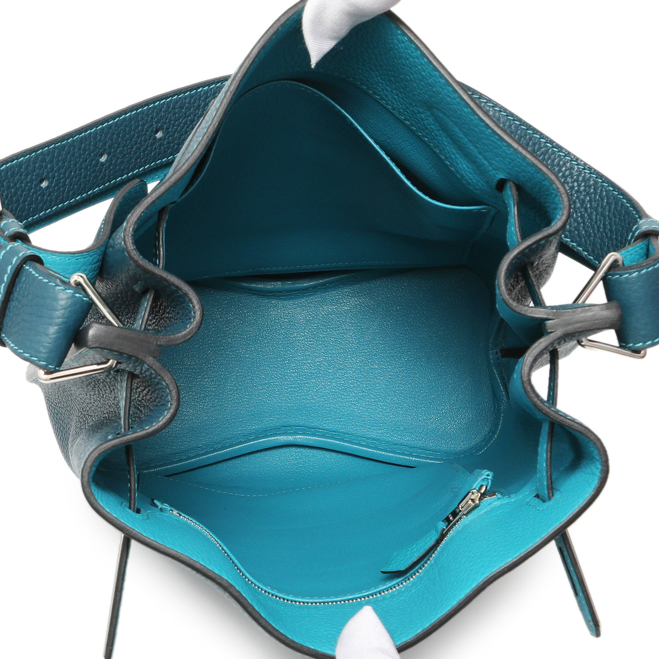 Exclusive Hermes Bleu Izmir Turquoise Togo Verso So Kelly 22 — Top View