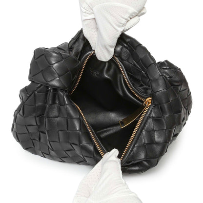 Exclusive Bottega Veneta Black Nappa Intrecciato Mini Jodie — Top View