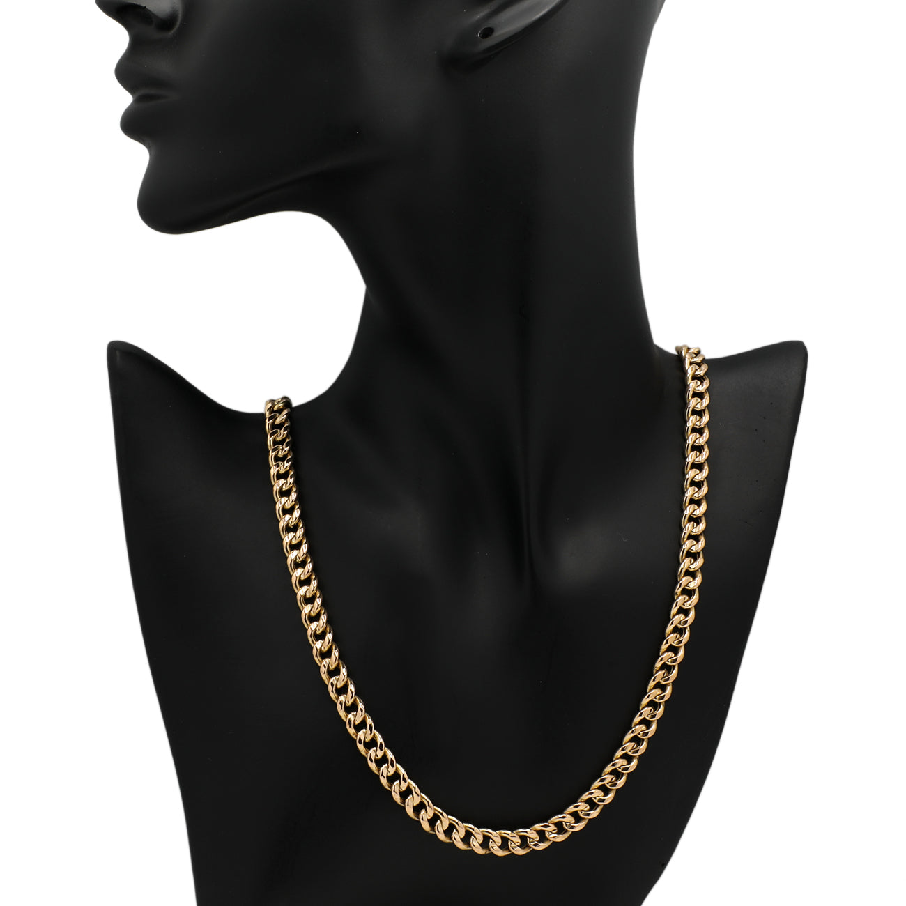 Exclusive 14K Rose Gold Curb Link Chain Necklace — Back View