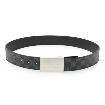 Exclusive Louis Vuitton Damier Graphite Neo Inventeur Reversible Belt — Front View