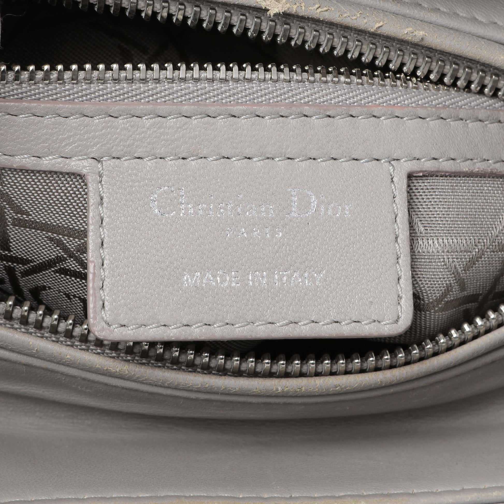 Exclusive Christian Dior Grey Lambskin Cannage Medium Lady Dior — Alternate View 9
