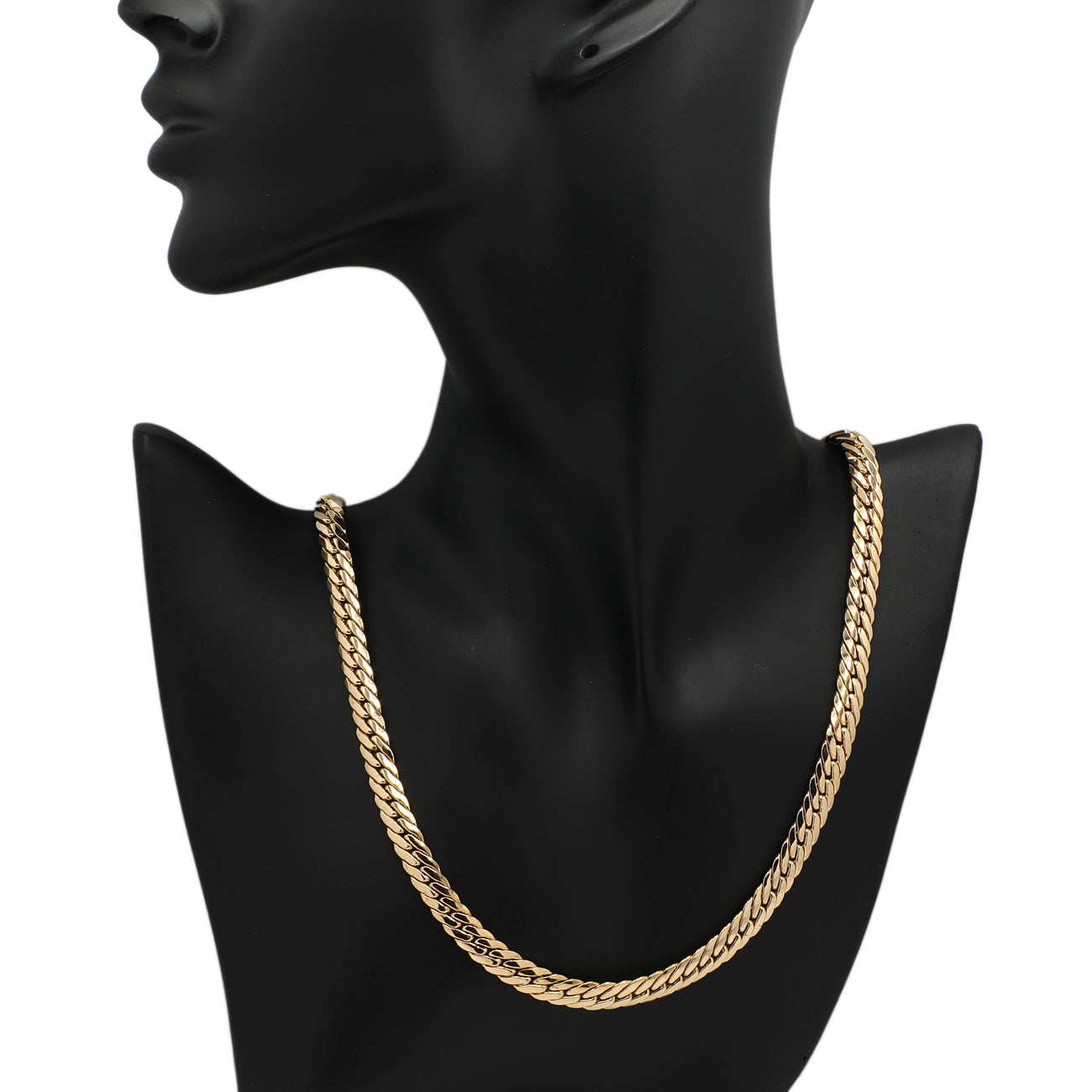 Exclusive 18K Yellow Gold Curb Link Chain — Back View