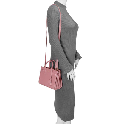 Exclusive Saint Laurent Rose Dark Calfskin Nano Sac De Jour — Alternate View 10