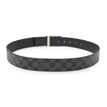 Exclusive Louis Vuitton Damier Graphite Neo Inventeur Reversible Belt — Side View