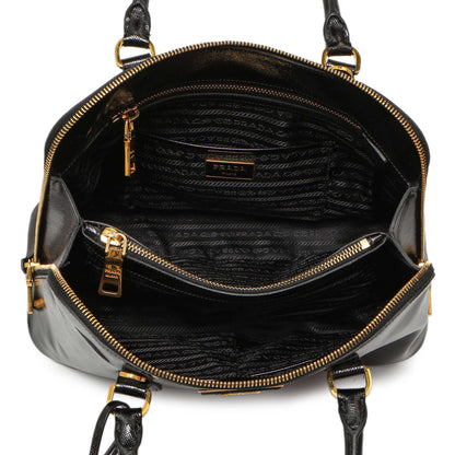 Exclusive Prada Black Saffiano Vernice Promenade Tote — Alternate View 8