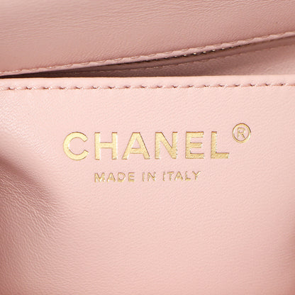Exclusive Chanel Pink Quilted Lambskin Mini Sweet Camellia Flap — Lifestyle View