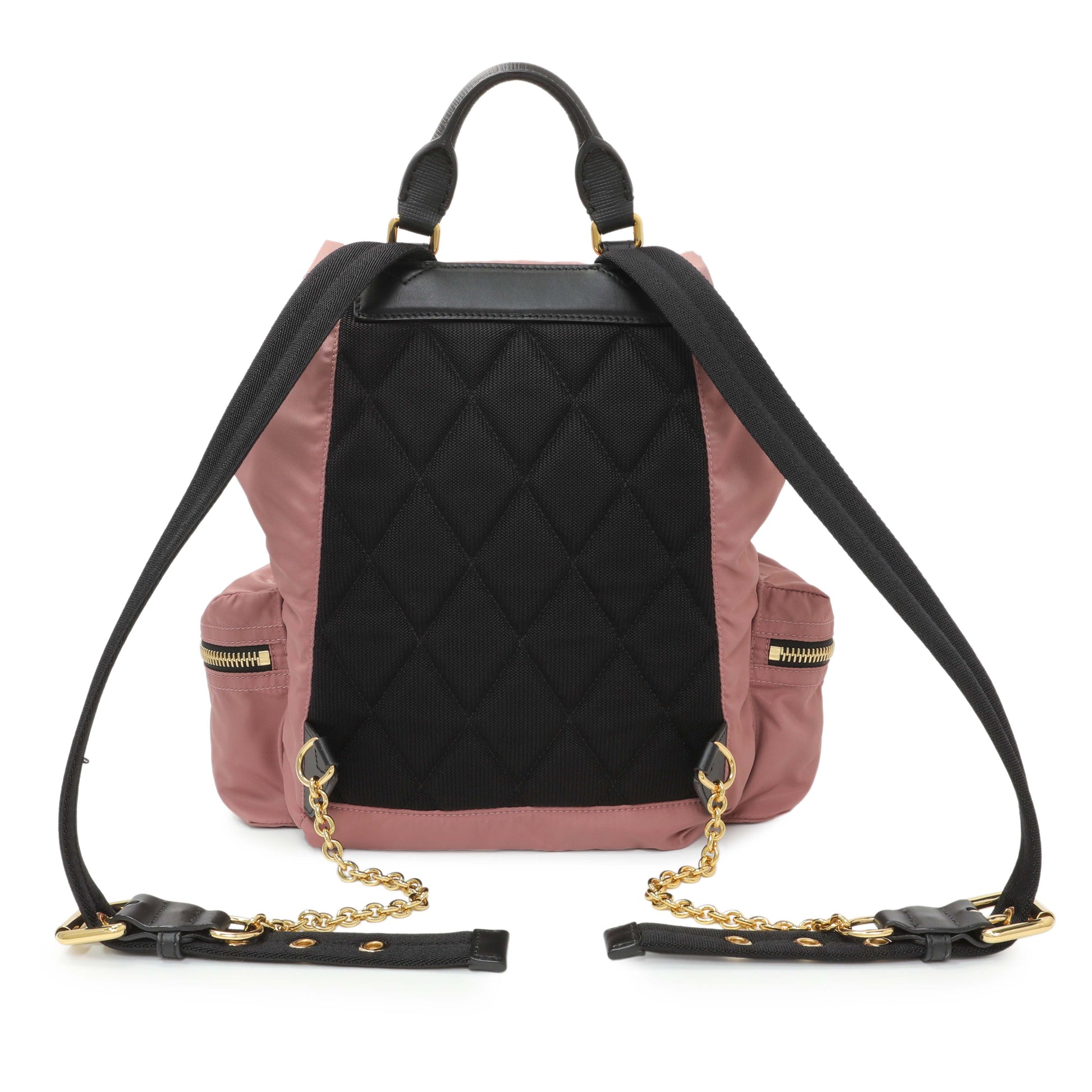 Exclusive Burberry Mauve Nylon Medium Rucksack Backpack — Side View