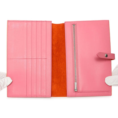 Exclusive Celine Orange Grained Calfskin Large Multifunction Strap Wallet — Top View