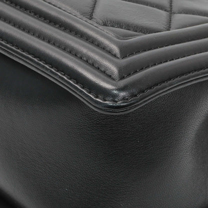 Exclusive Chanel Black Quilted Lambskin Medium Boy Flap — Alternate View 8
