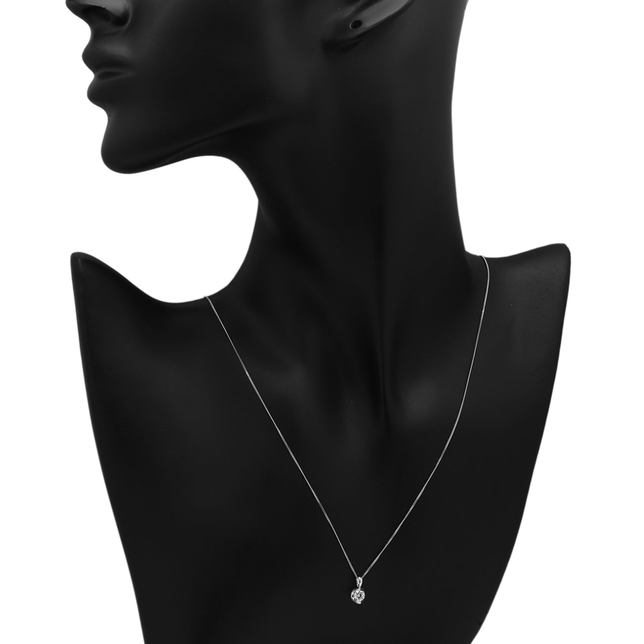 Exclusive 14K White Gold 0.20 Carat Diamond Pendant — Back View