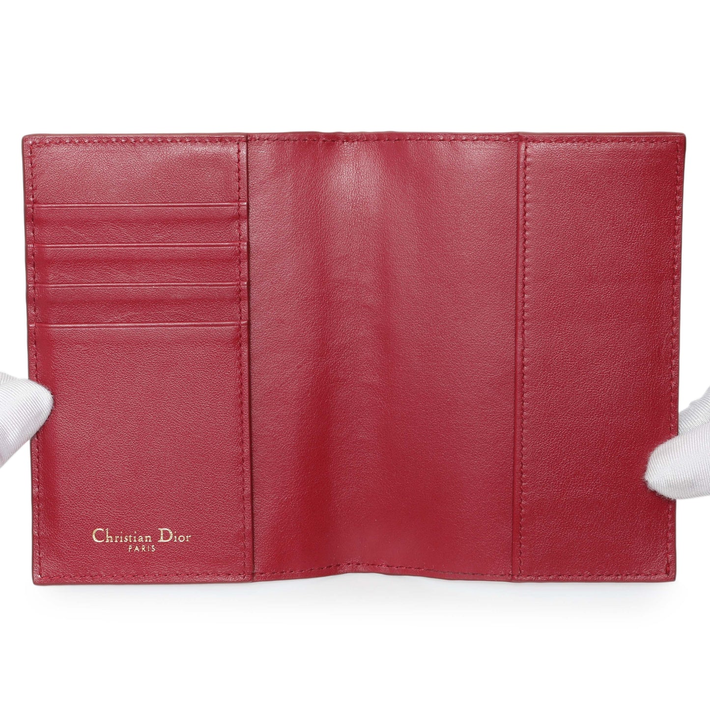 Exclusive Christian Dior Red Oblique Passport Holder — Top View