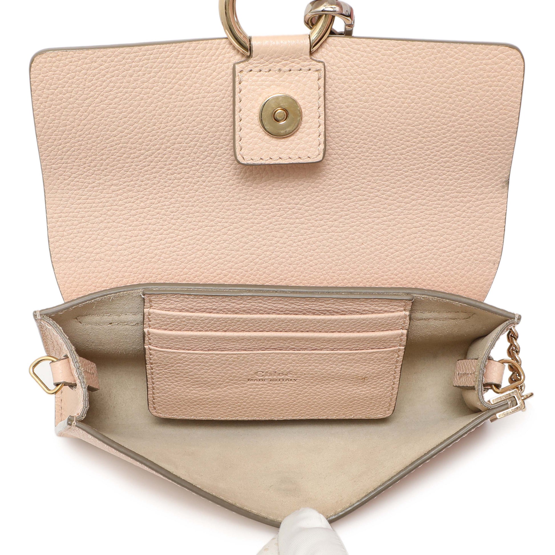 Exclusive Chloe Blush Nude Calfskin Mini Faye Shoulder Bag — Top View