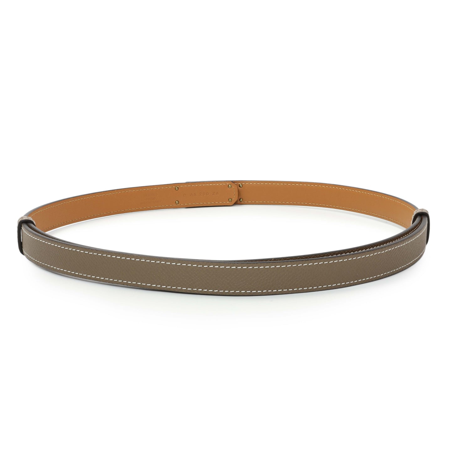 Exclusive Hermes Etoupe Epsom Kelly Belt — Side View