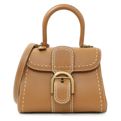 Exclusive Delvaux Vegetal Grained Rodeo Calfskin Brillant Mini Surpiqué — Front View