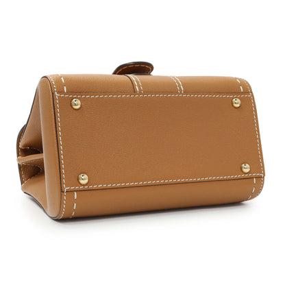 Exclusive Delvaux Vegetal Grained Rodeo Calfskin Brillant Mini Surpiqué — Back View