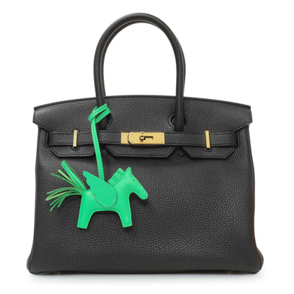 Exclusive Hermes Milo Green Lambskin Grigri Rodeo Pegase Horse Bag Charm PM — Top View