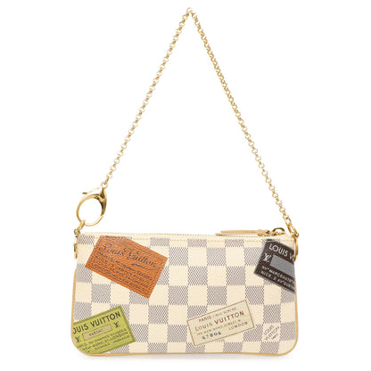 Exclusive Louis Vuitton Damier Azur Trunks Labels Pochette Milla MM — Side View