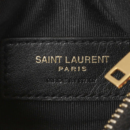 Exclusive Saint Laurent Black Calfskin Matelasse Monogram Key Pouch — Alternate View 7