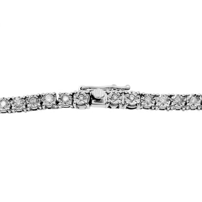 Exclusive 18K White Gold 2.34 Carat Riviere Diamond Necklace — Side View
