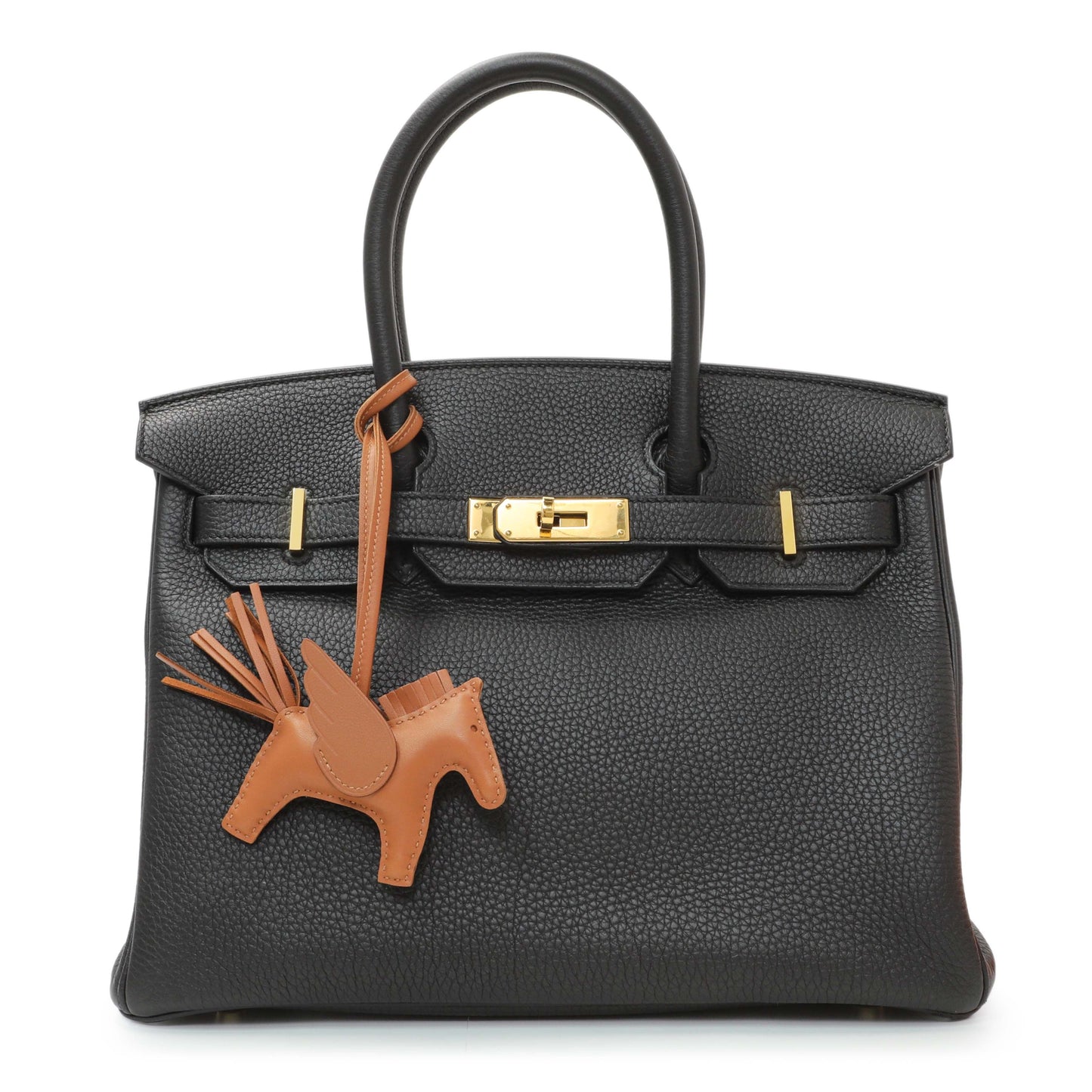 Exclusive Hermes Milo Gold Lambskin Grigri Rodeo Pegase Horse Bag Charm PM — Top View