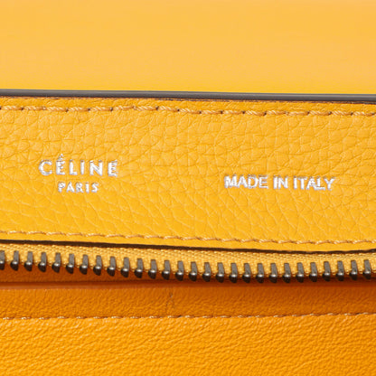 Exclusive Celine Yellow Drummed Calfskin Suede Medium Trapeze — Detail View