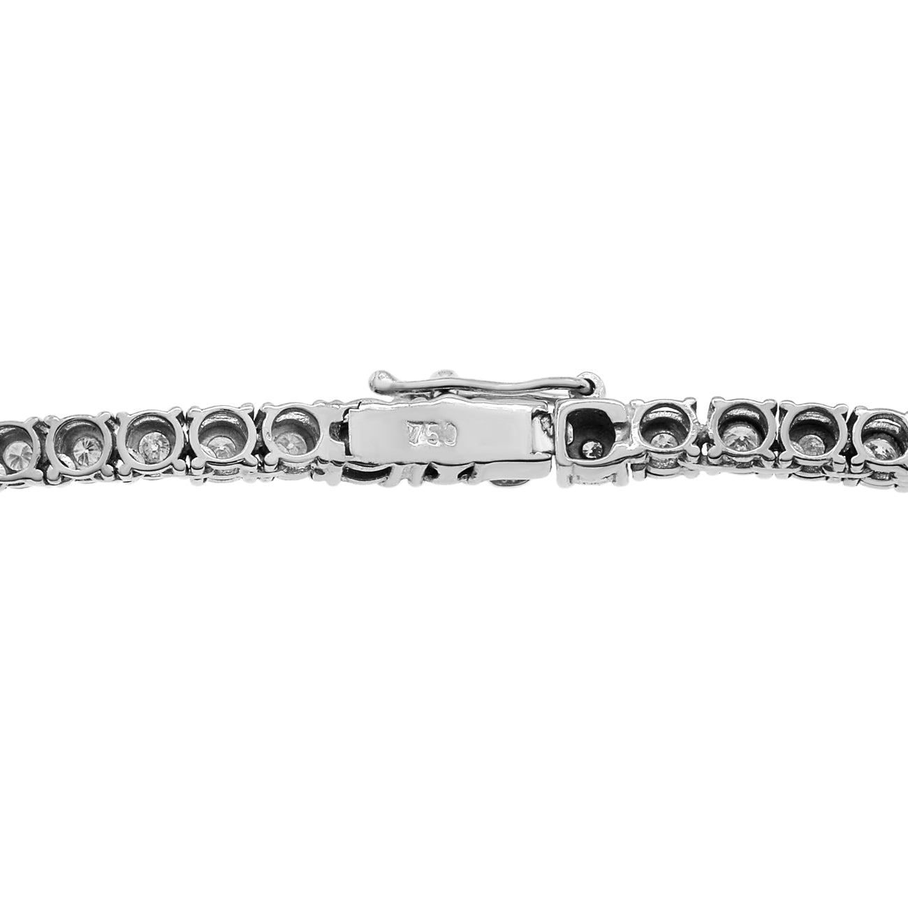 Exclusive 18K White Gold 2.34 Carat Riviere Diamond Necklace — Back View