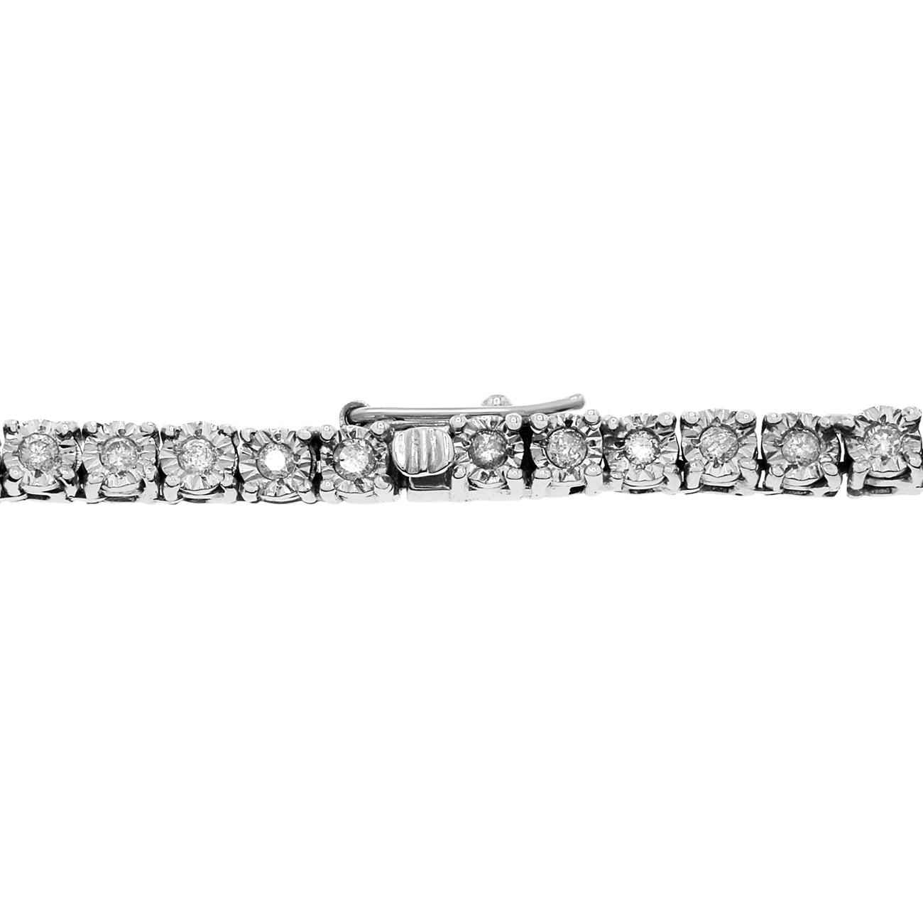 Exclusive 18K White Gold 2.86 Carat Riviere Diamond Necklace — Side View