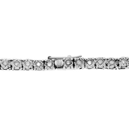 Exclusive 18K White Gold 2.86 Carat Riviere Diamond Necklace — Side View