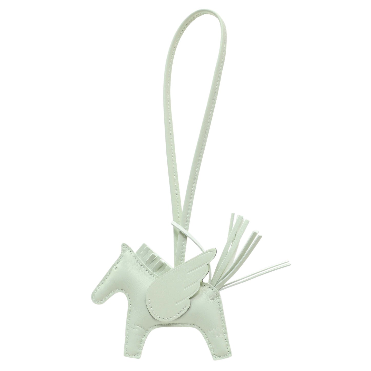 Exclusive Hermes Milo Mint Lambskin Grigri Rodeo Pegase Horse Bag Charm PM — Side View