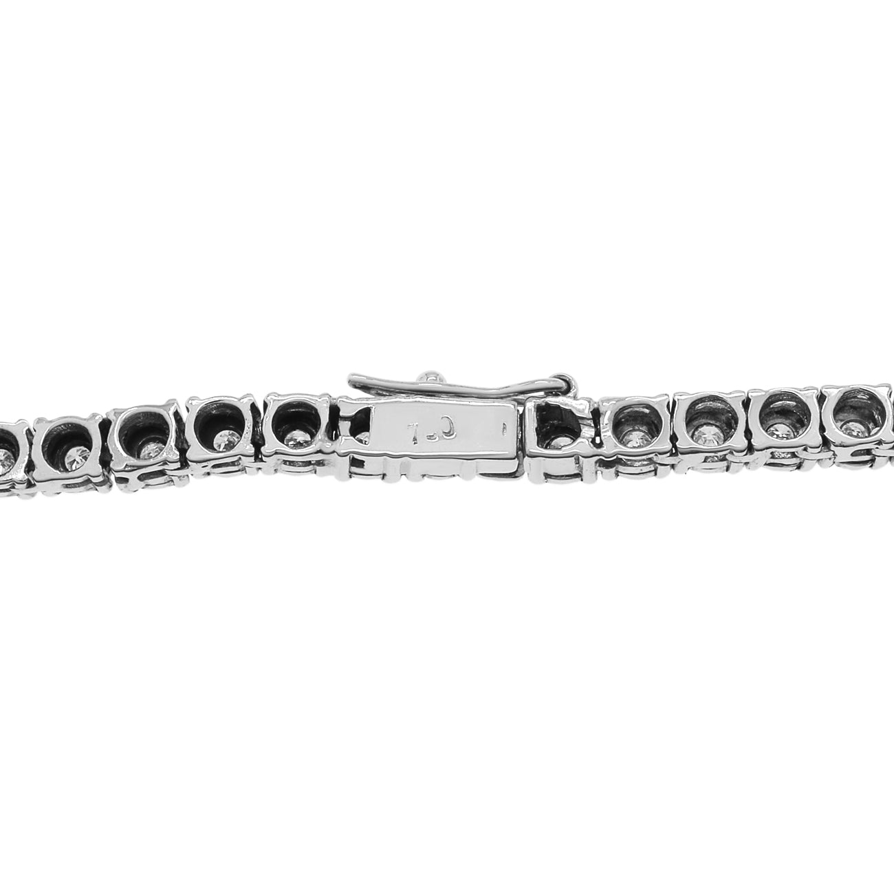 Exclusive 18K White Gold 2.86 Carat Riviere Diamond Necklace — Back View