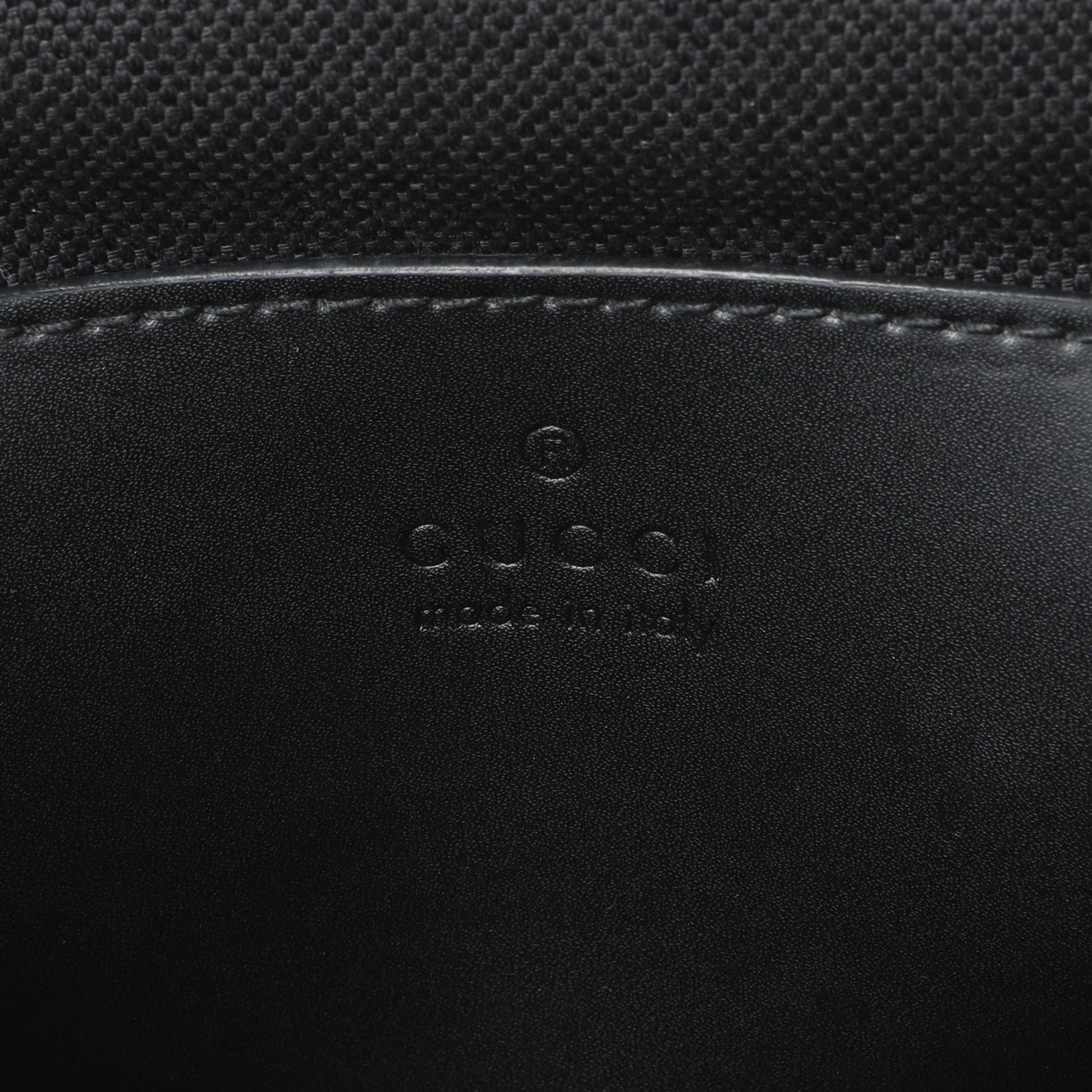 Exclusive Gucci GG Supreme Monogram Web Small Flat Messenger Bag — Detail View