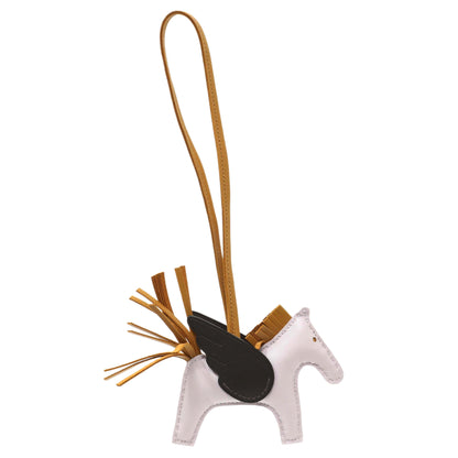 Exclusive Hermes Milo Pale Mauve Lambskin Grigri Rodeo Pegase Horse Bag Charm PM — Front View