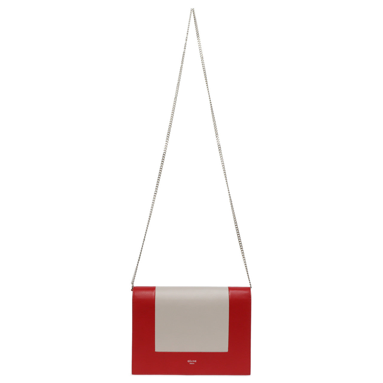 Exclusive Celine Lambskin Frame Evening Chain Clutch — Front View