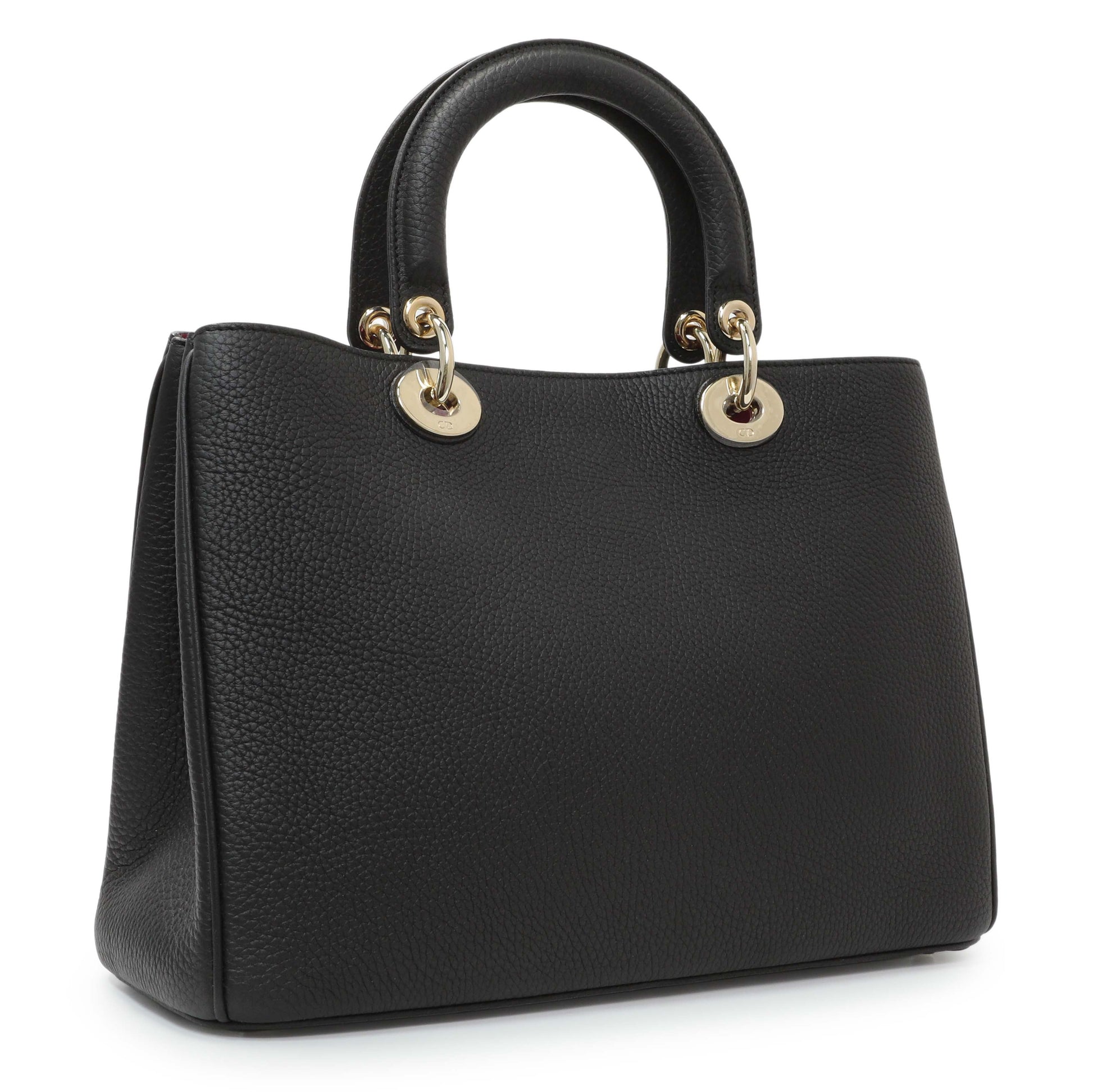 Exclusive Christian Dior Black Bullcalf Medium Diorissimo Tote — Side View