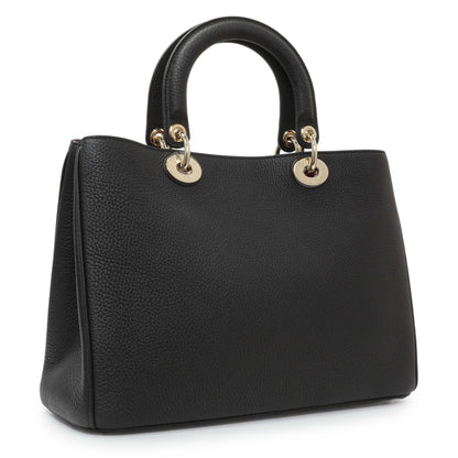 Exclusive Christian Dior Black Bullcalf Medium Diorissimo Tote — Side View